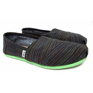 Tom's women's size 7.5 striped ballet flats comfort shoes